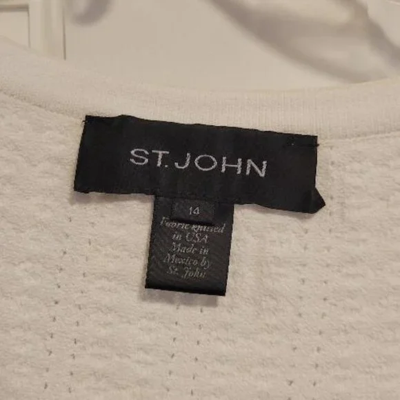 St. John knit three-quarter length sleeve peplum top - Picture 4 of 7